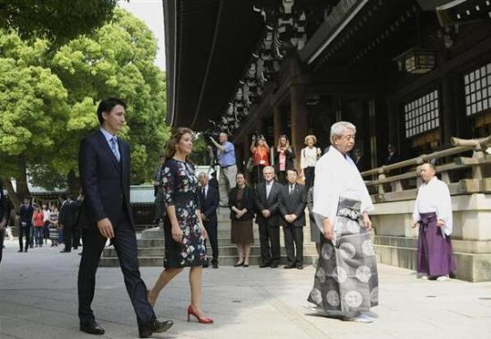 加拿大总理赴日参拜明治神宫 为熊本地震复兴祈福(组图),日本熊本发生