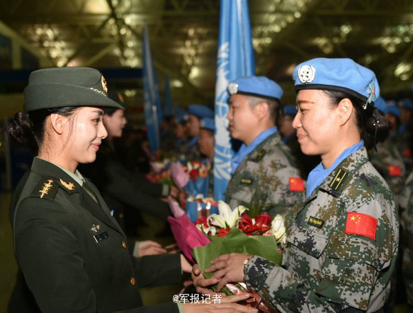 中国第四批赴马里维和部队启程 现大批女兵