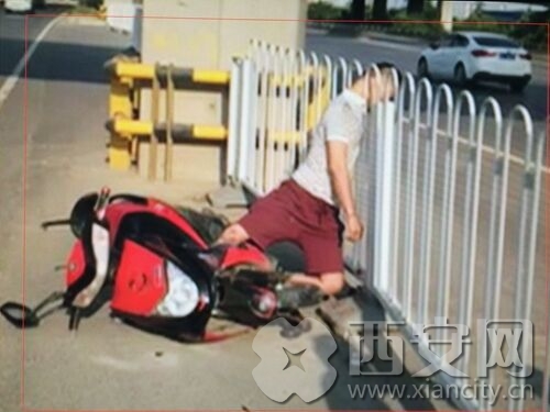 男子骑电动车上了立交 头部被卡护栏窒息死亡(组图)
