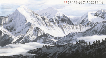 为了画雪山,探索出一套独特的表现高原雪山画理画法的是李兵;因画高原