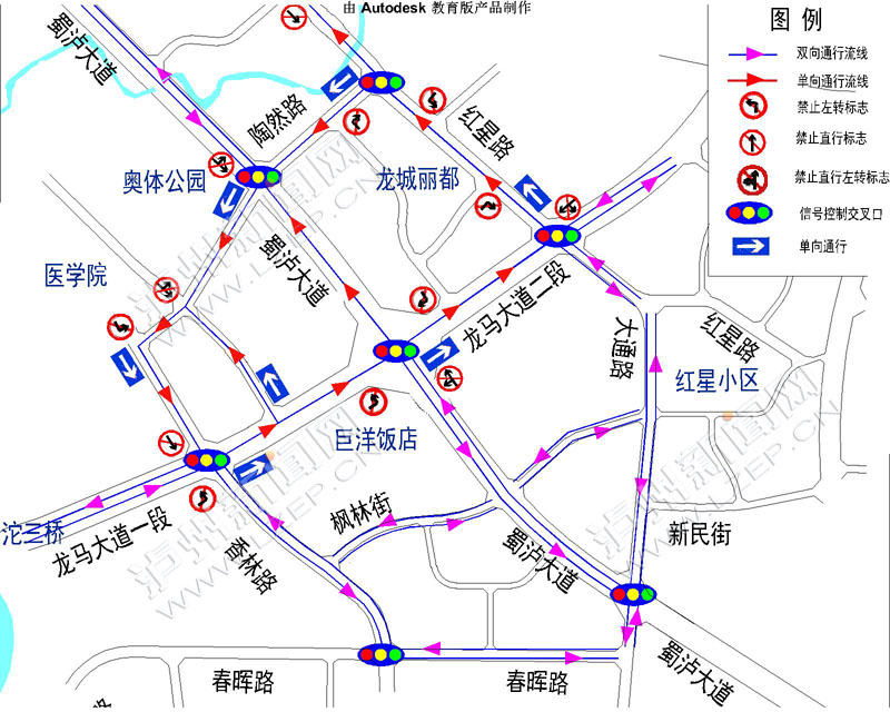明起 泸州龙马大道,红星路,陶然路等路段试行单向循环