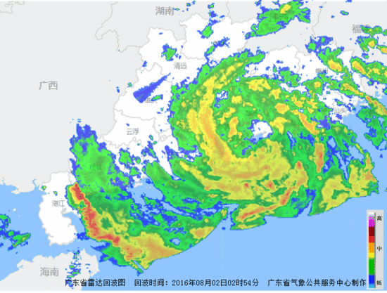 深圳新闻网8月2日4时讯 据深圳市气象台2016年08月02日03时50分消息,“妮妲”(强台风级)已于2日3时35分在深圳大鹏半岛沿海地区登陆,登陆时中心附近最大风力14级(42米/秒)。预计,“妮妲”将以25公里左右的时速向西北方向移动,强度逐渐减弱,穿过深圳、东莞、广州、佛山、肇庆后,于2日傍晚进入广西境内。