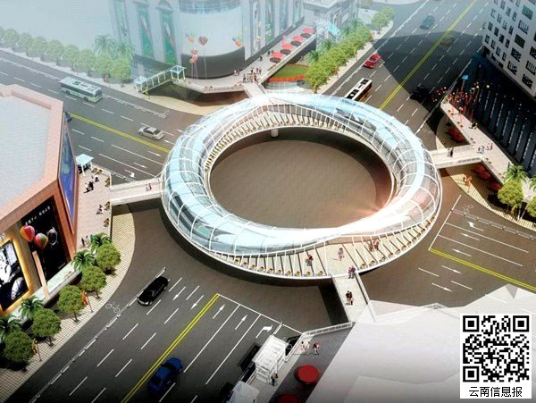 青年路口(小花园)环形立交效果图.更多效果图可网上查询.
