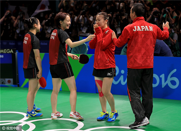 福原爱又哭了:日本乒乓女团3:1胜新加坡