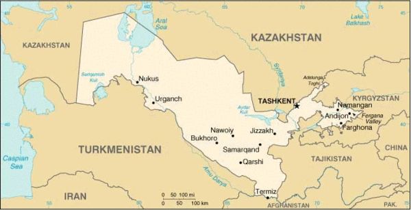 乌兹别克斯坦是中亚人口最多的国家之一,因其与阿富汗接壤,在中亚