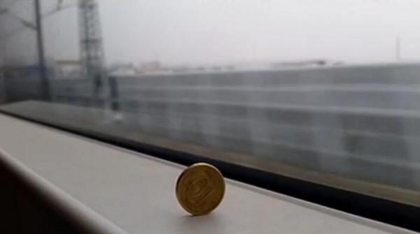 中国高铁立硬币9分钟不倒 日本新干线模仿失败