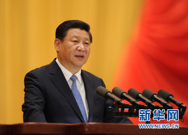 2014年9月5日,中共中央、全国人大常委会在人民大会堂隆重举行庆祝全国人民代表大会成立60周年大会。中共中央总书记、国家主席、中央军委主席习近平在大会上发表重要讲话。新华社记者谢环驰摄