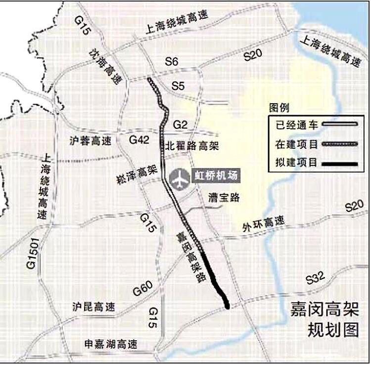 图说:嘉闵高架规划图.来源:上海观察