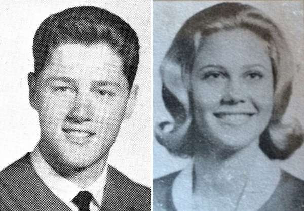 中学时期的克林顿（左）和桃丽・凯尔（右）