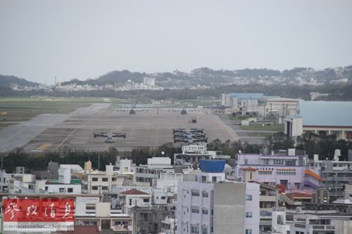 资料图:日本冲绳县宜野湾市美军普天间基地.