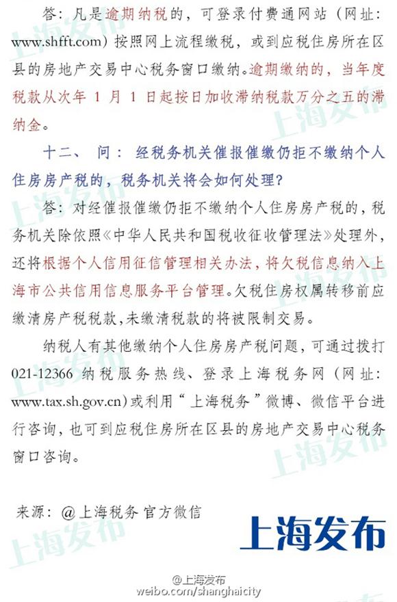 上海:年底前须缴纳个人房产税 6种情况可减免