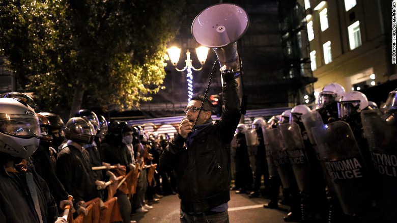 希腊民众抗议奥巴马来访