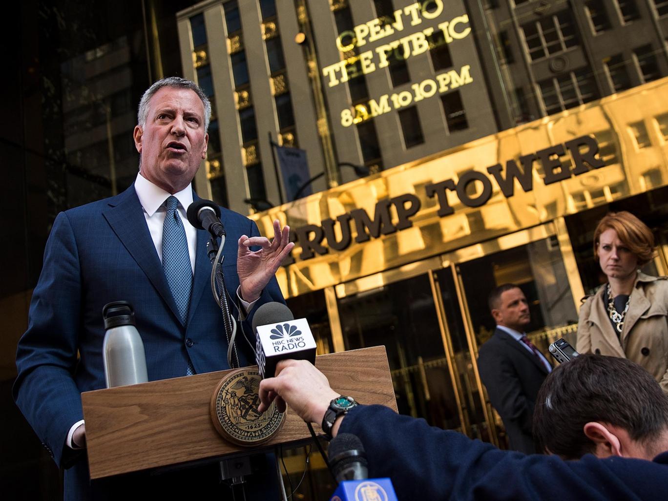 纽约市长比尔·德布拉西奥(Bill de Blasio)表示,不会拆散移民组成的大家庭 (来源:独立报)
