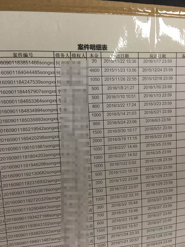 假贷宝诉讼资猜中的案子明细。