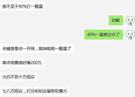 关于豆瓣网的评分机机,豆瓣网创始人杨勃曾解释:“比方说一部电影有42万用户打分。我们的程序把这42万个一到五星换算成0到10分,加起来除以42万,就得到了豆瓣评分。这个评分会自动出现在豆瓣各处,中间没有审核,平时也没有编辑盯着看。每过若干分钟,程序会自动重跑一遍,把最新打分的人的意见包括进来。”