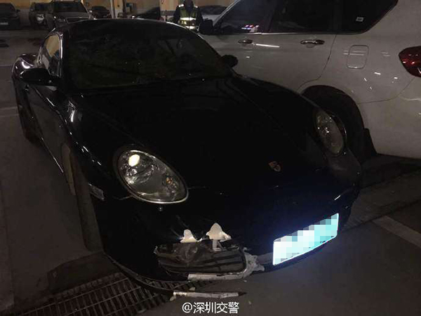 肇事保时捷跑车。 @深圳交警 图