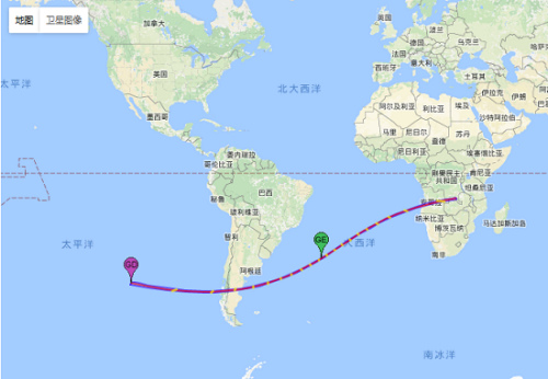 此次日环食始于东南太平洋,穿过南美洲的智利和阿根廷后进入南大西洋,结束于非洲西南部。