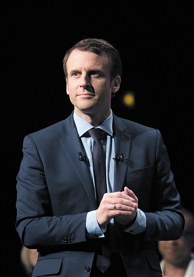法国总统选举热门候选人、前经济部长埃马纽埃尔·马克龙