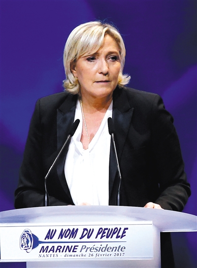 法国极右翼政党国民阵线主席、总统候选人勒庞