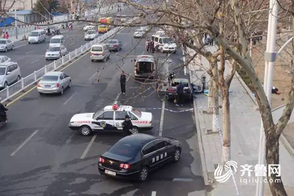 警方封锁了现场。 齐鲁网 图