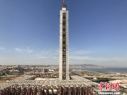 “中国制造”非洲第一高楼 阿尔及利亚大清真寺宣礼塔250米主体结构封顶