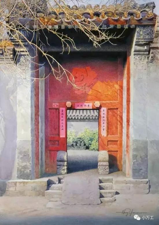 图片来自网络,黄有维的水彩画《你记忆里的故乡》