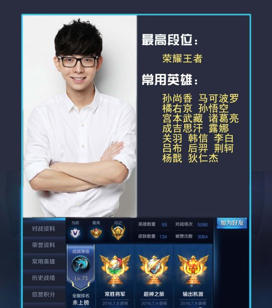 明星王者荣耀段位排名:杨幂玩5800场黄晓明第9
