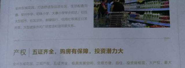 宣传册载明五证齐全 业主供图