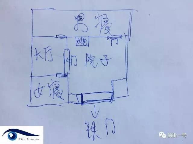 童亚萍绘制了遭囚禁的农家院示意图