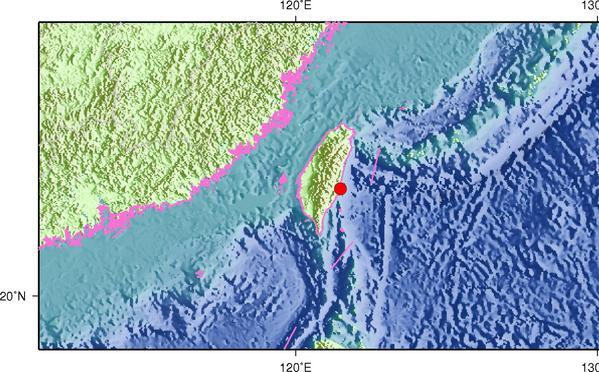 据中国地震台网测定，北京时间2017年5月16日7时12分在台湾台东县（北纬23.31度，东经121.49度）发生5.6级地震，震源深度10千米。（央视记者 赵超逸）