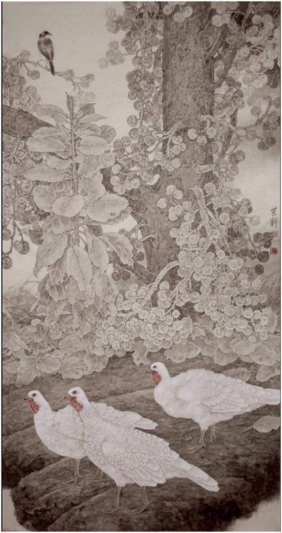 王艺轩作品《晨雾2》 获中国画学会主办“荆浩杯中国画双年展”优秀奖