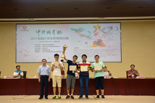 上海交通大学获得公开甲级团体赛冠军