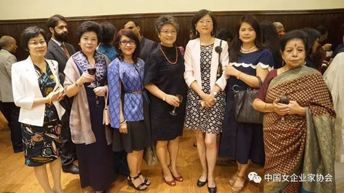 女企业家代表与中国驻尼泊尔大使于红女士(左五)合影