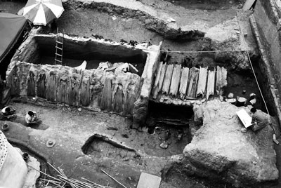 位于广州东山口的人字顶墓目前已基本结束考古作业李向新摄