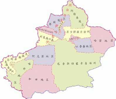新疆行政区划图