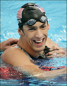 图文世锦赛男子200m自由泳菲尔普斯摘金