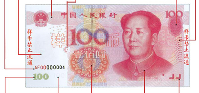 100元人民币图片背面图片