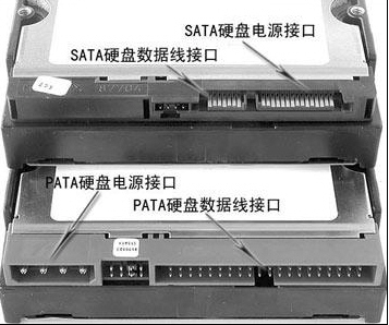 在连接sata硬盘时要注意:有些sata硬盘一般都具备传统的4针电源接口