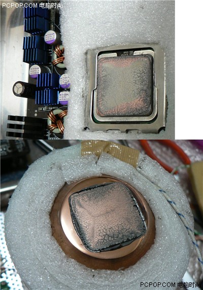 使用液氮後的cpu,-120℃溫度的確可怕