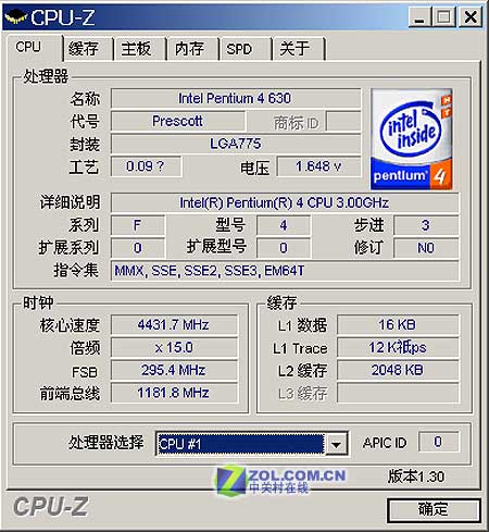 Pentium 4 630(295*15)