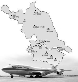 江苏民航机场分布示意图