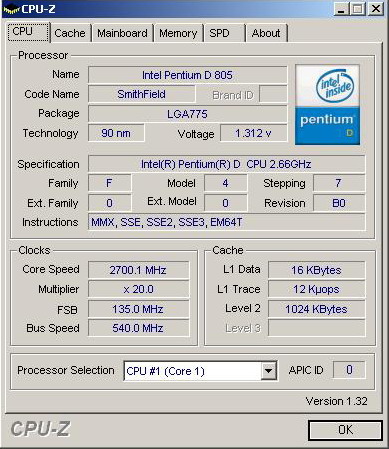 ˫Pentium D 805 CPU-Zͼ
