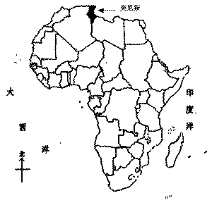突尼斯在非洲位置圖