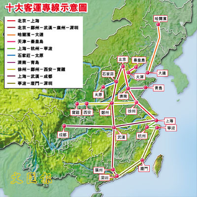 中國鐵路將開10條客運專線 十小時直達深圳(圖)