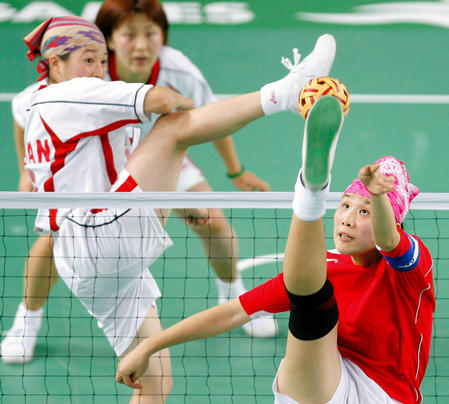 组图:女子藤球预赛 中国3-0胜日本晋级半决赛
