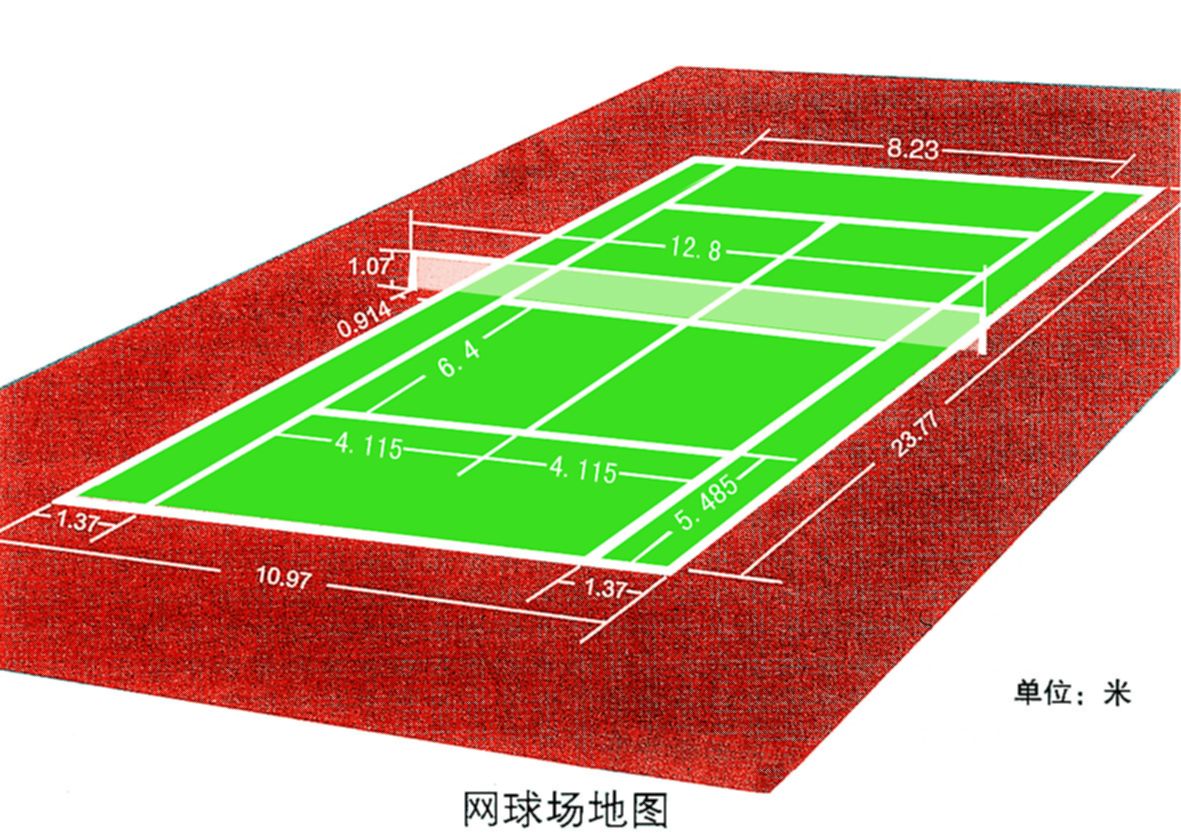网球场平面图高清图片