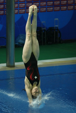 图文:跳水冠军巡回赛珠海站 加拿大选手入水