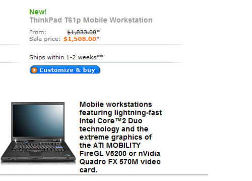 ThinkPad T61p 1378Ԫ 