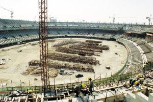 2005年3月29日，“水滴”开始钢结构施工
