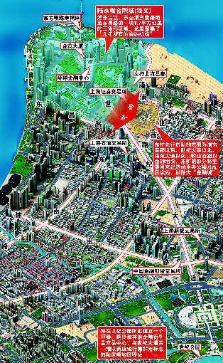 7平方公里的陆家嘴金融城容量接近饱和,东扩势在必行 刘建平制图